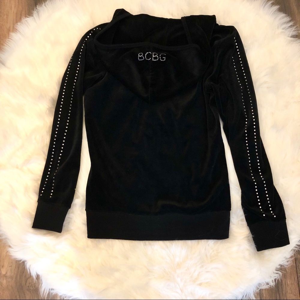 Sold-BCBG velour zip hoodie - Picture 5 of 5